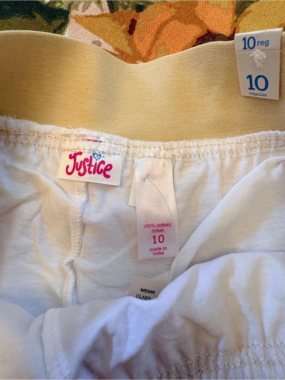 NWT Justice White Gold Sequin Floral Skirt Girls Tween
